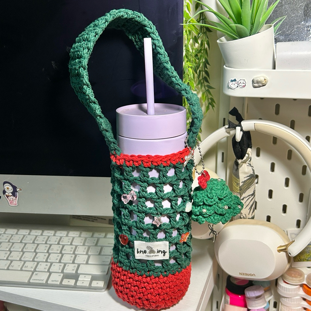 ที่หิ้วแก้วเชือกฟอก fellow christmas edition (ไซส์อื่นสอบถามในแชทค่ะ🎄)