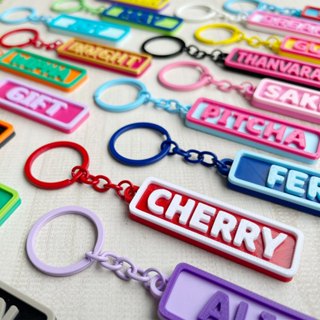 รุ่นมินิมอล - (แจ้งชื่อทางแชท) - พวงกุญแจชื่อ 3D สั่งทำชื่อเ…