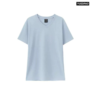 Yuedpao Ultrasoft Non-Iron [NEW] เสื้อยืดคอวี ผ้านุ่มใส่สบาย ไม่ย้วย ไม่หด ไม่ต้องรีด เสื้อยืดสีพื้น - Set Sky Blue