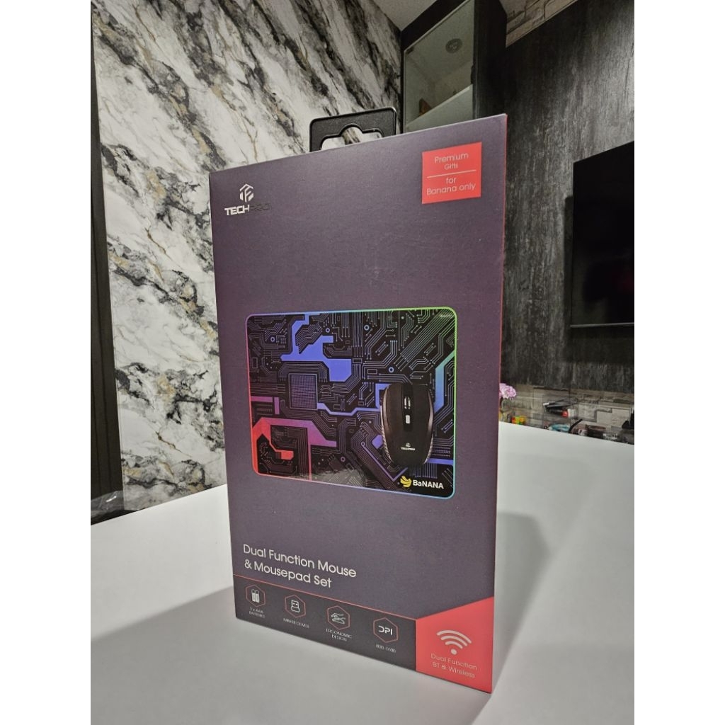 เม้าส์ TECHPRO Dual Function Mouse & Mousepad set