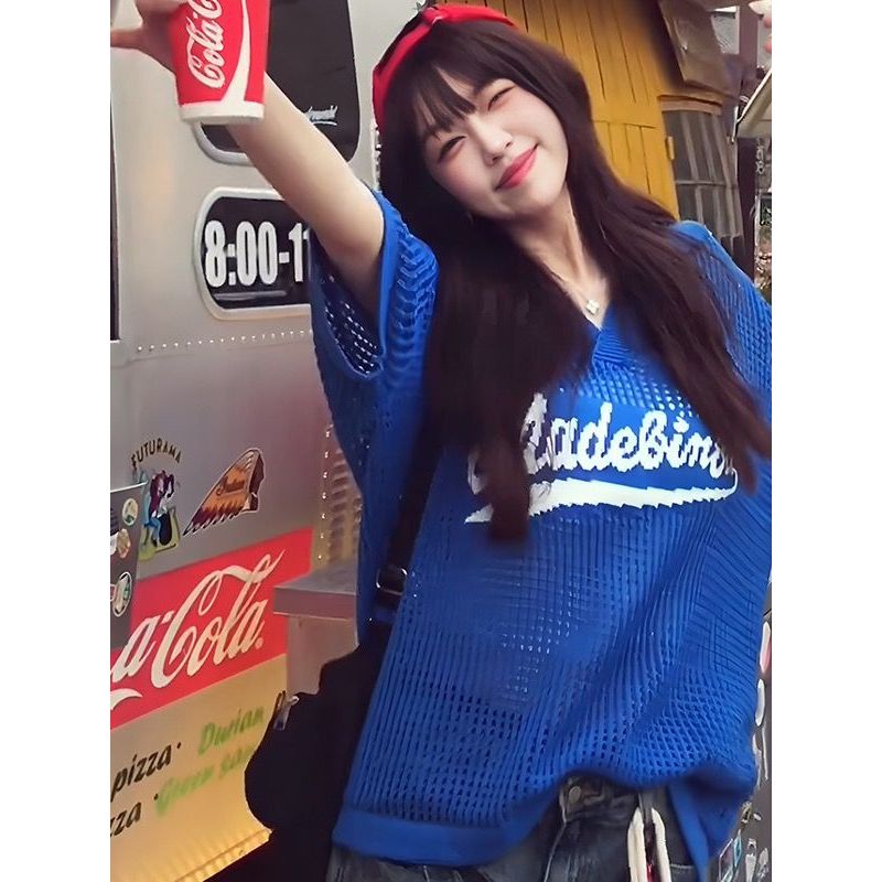 พร้อมส่งในไทย** เสื้อตาข่าย คอปก เสื้อโอเวอร์ไซส์ มีส่งด่วน Y286 - รูปที่ 4