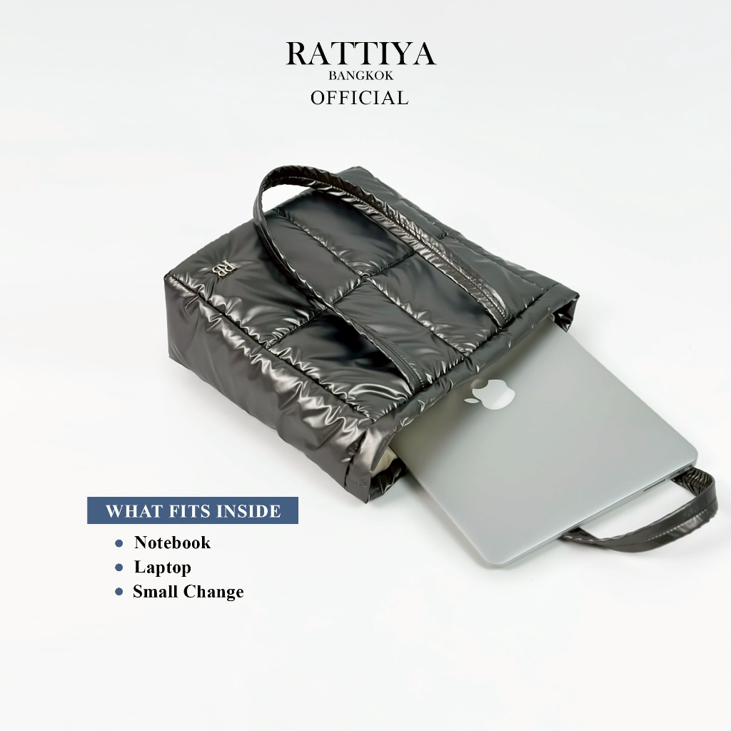 [RATTIYA BANGKOK] Quadra Tote Bag rPET / 2 colors กระเป๋านุ่มนิ่มผ้าRecycled น้ำหนักเบาพิเศษ สะพายไหล่ - รูปที่ 4