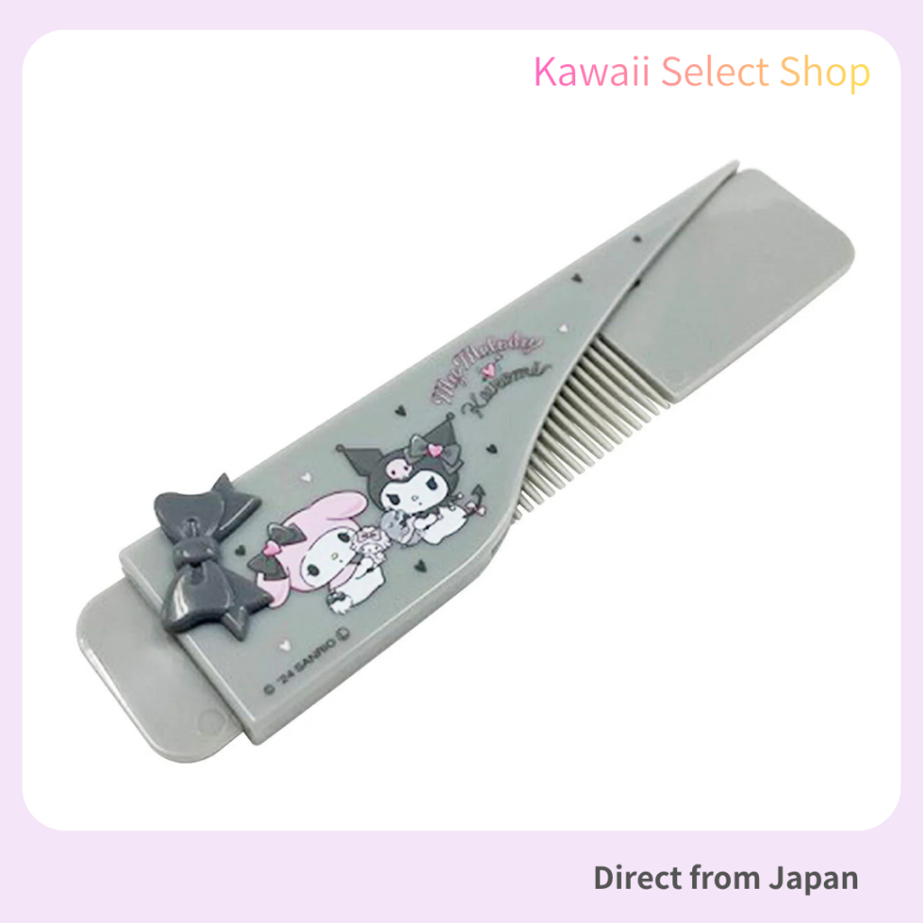 💜 หวีพกพาแบบสไลด์ Kuromi & My Melody | หวีพับได้สุดน่ารักจาก Sanrio | พกสะดวก ใช้งานง่าย【Direct from Japan】