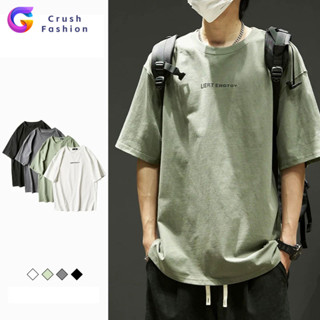 Crush【ผู้ชายต้องมี!】เสื้อยืดคอกลุ่มผ้าฝ้ายเกรดพรีเมี่ยม ใส่ส…