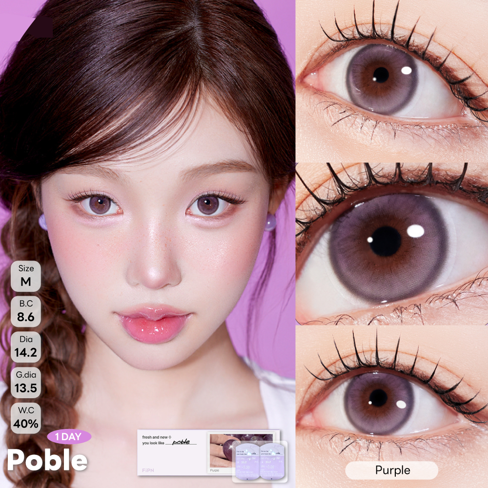 [แบ่งขาย/ยกกล่อง] MYFiPN 1 day Poble Purple คอนแทคเลนส์รายวัน Nanalens