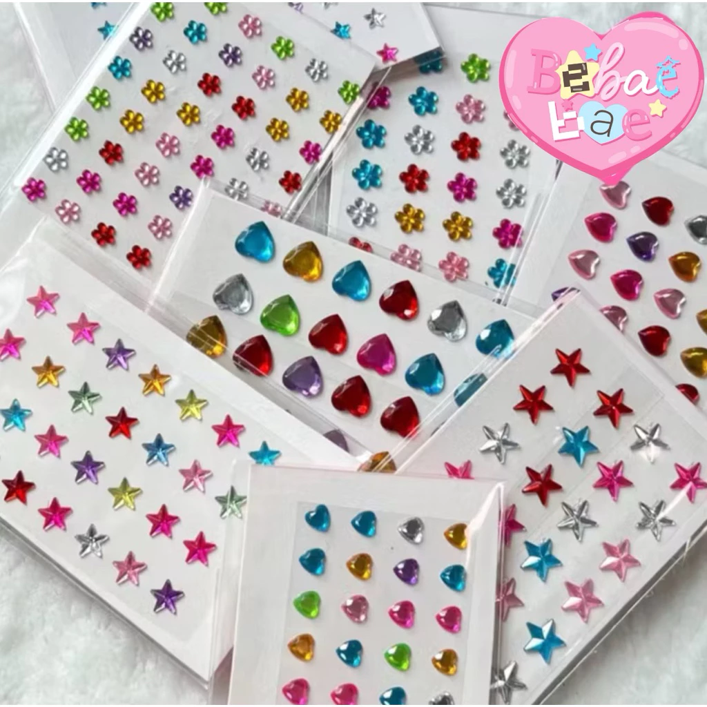 Crystal sticker คริสตัลสติกเกอร์ สติกเกอร์เพชร ลายหัวใจ ดาว ดอกไม้ คละสี*สั่งขั้นต่ำ 20 บาทไม่รวมค่าส่ง
