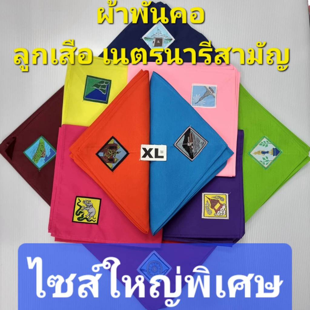 ผ้าพันคอลูกเสือเนตรนารีสามัญไซส์ใหญ่พิเศษ XL จังหวัดต่างๆ
