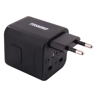Toshino ปลั๊กแปลง DE-204 / DE-207 / DE-206 USB Travel Adapter ตัวแปลงปลั๊กนานาชาติ (เกาหลี,ฮ่องกง,จีน, ยุโรป 150ประเทศ)