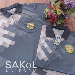 SAKOL เสื้อโปโลพิมพ์ลาย 07 อปท สีเทา การปกครองส่วนท้องถิ่น อบต เสื้อเทา เทา