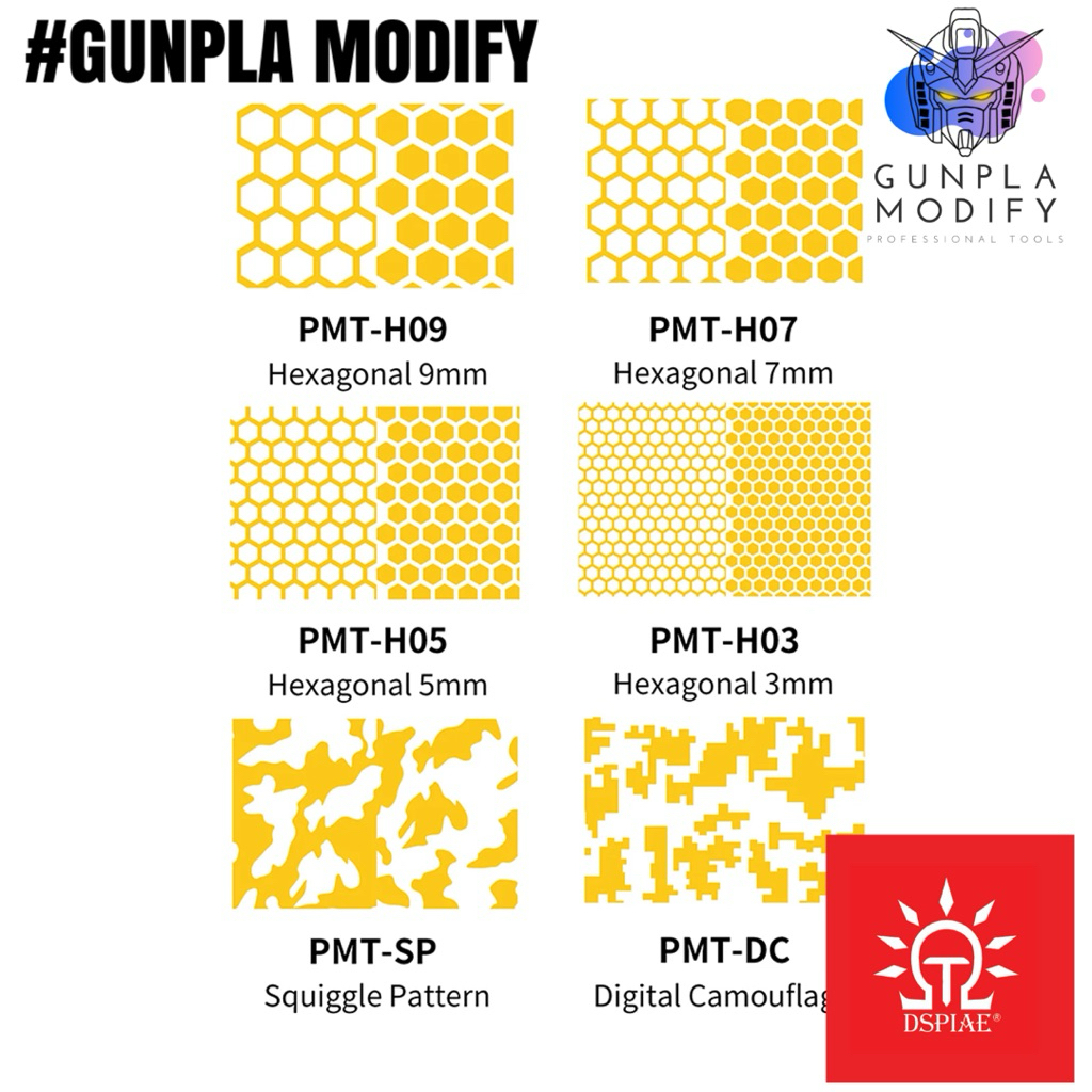 DSPIAE Precut Masking Tape แผ่นตัดแต่งรูปทรงสำหรับบังพ่น
