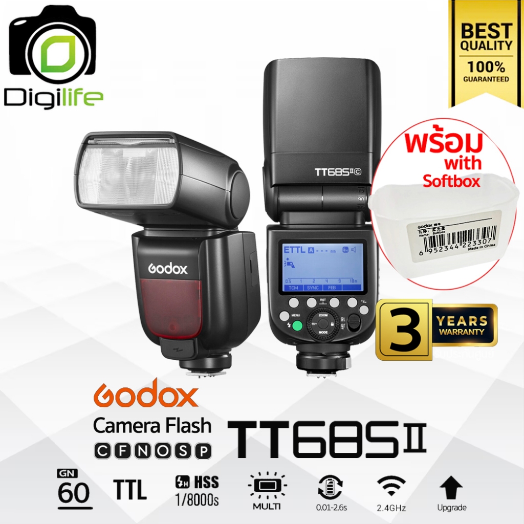 Godox Flash TT685II - TTL HSS & X2T - รับประกันศูนย์ Godox Thailand 3ปี / Digilife Thailand