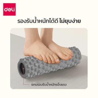 Deli ลูกกลิ้งนวด โรลเลอร์ ลูกกลิ้งโฟม ปุ่ม 3 มิติ นวดกล้ามเนื้อ ผ่อนคลาย ยืดหยุ่น Foam Roller