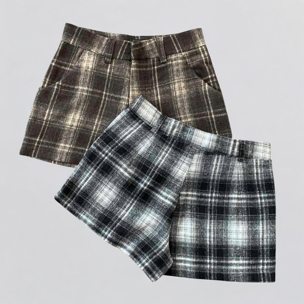 Atipashop - RIVANE TWEED SHORTS กางเกงขาสั้น ลายสก๊อต ผ้ากำมะหยี่ รูปที่ 6