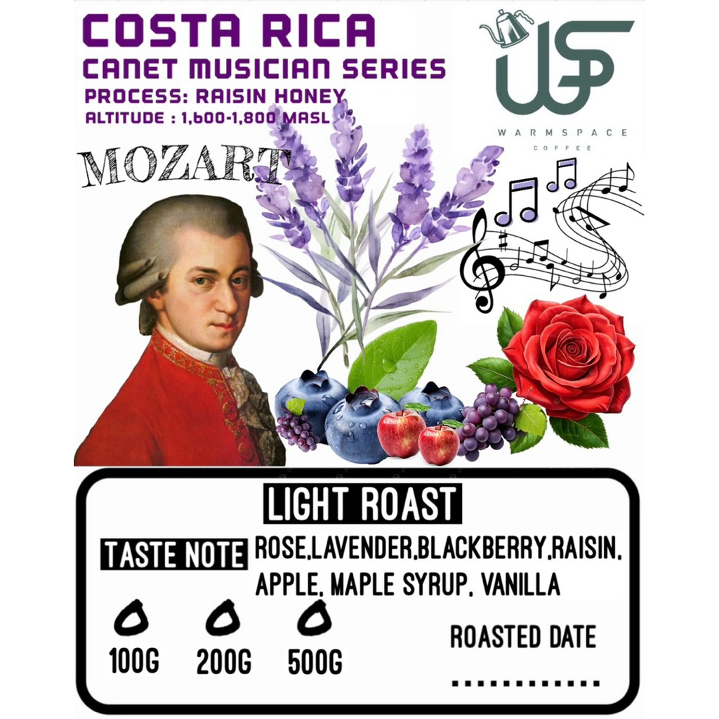 เมล็ดกาแฟ Costa Rica Canet Musician Series Mozart