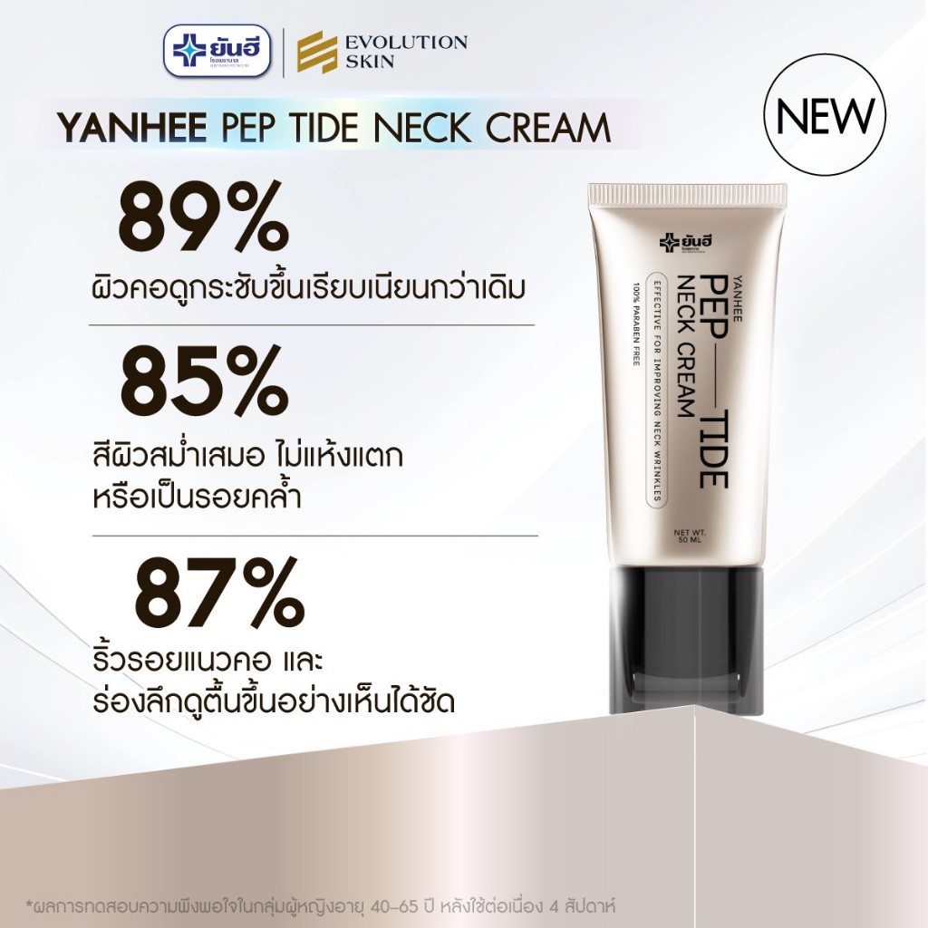 [ โปรคู่ ครีมทาคอ + อายเซรั่ม ] Yanhee Pep-Tide Neck Cream ยันฮี เป๊ปไทด์ เนค ยกกระชับ ลดรอยพับ 1 หลอด 50 ml. - รูปที่ 4