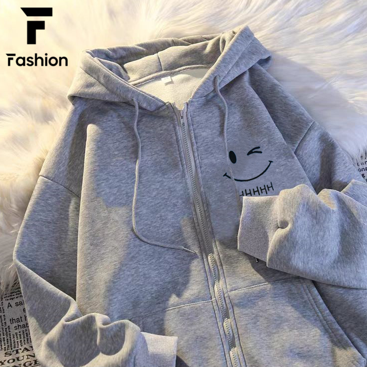 แจ็คเก็ตแขนยาวพร้อมฮู้ด เสื้อสเวตเตอร์คู่ ซิป หลวมพอดี คุณภาพสูงเหมาะสําหรับทั้งผู้หญิงและผู้ชาย