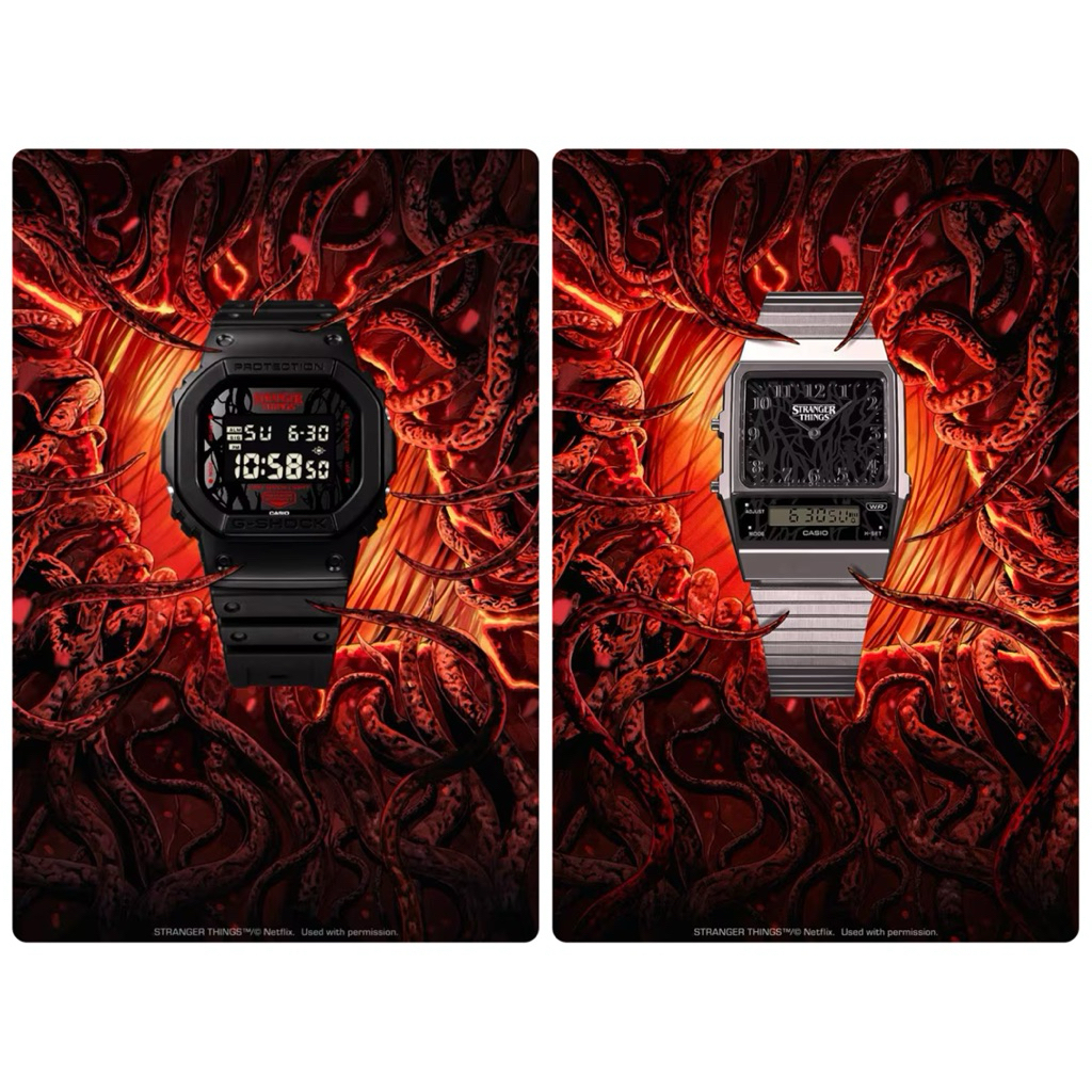 [พร้อมส่ง] CASIO G-SHOCK “StrangerThings” DW-5600STT-1, AQ-800EST-1A, DW-5600STT-1DR,AQ-800EST-1ADR,DW-5600STT,AQ-800EST