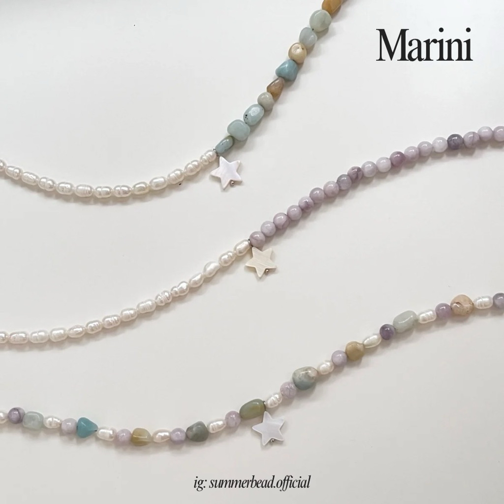 SMB - สร้อยคอหินและไข่มุกน้ำจืดรุ่น Marini🌟🐠