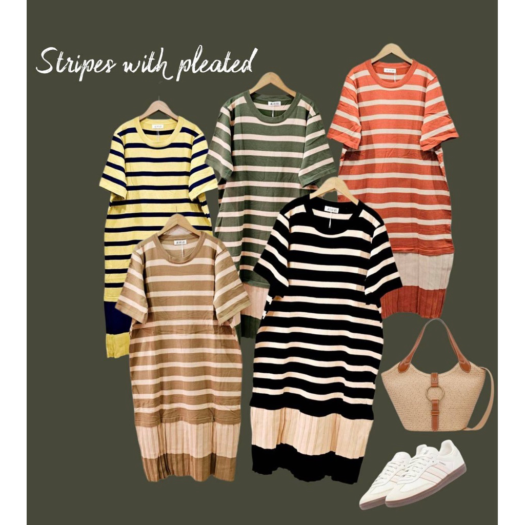 เดรสแต่งชายอัดพลีททูโทน พร้อมส่ง