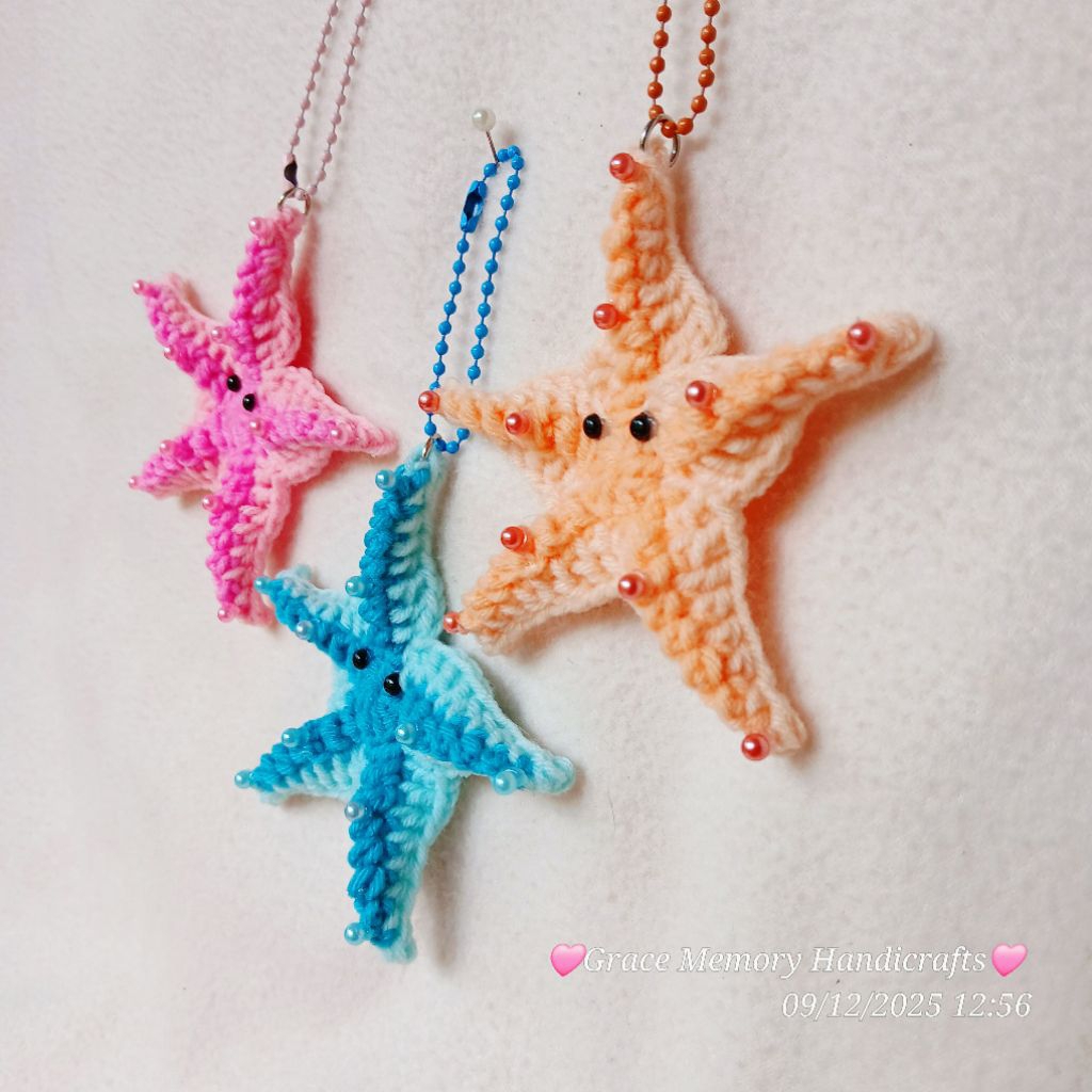 Grace Memory พวงกุญแจปลาดาว starfish ธีมทะเล  ห้อยตกแต่งกระเป๋า ของขวัญ ของแจกเพื่อน ของที่ระลึกสื่อการสอนการเรียนน่ารัก