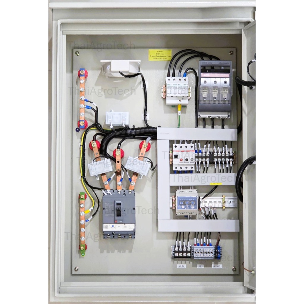 AC SOLAR PANEL With EARTH LEAKAGE RELAY and Shunt Trip (SHT), AC MCCB 3P(Schneider), Digital Meter E
