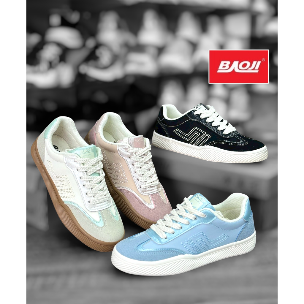 👟BAOJI บาโอจิ  รองเท้าผ้าใบ Classic Style ไซส์ 37-41 , รุ่น BRW518