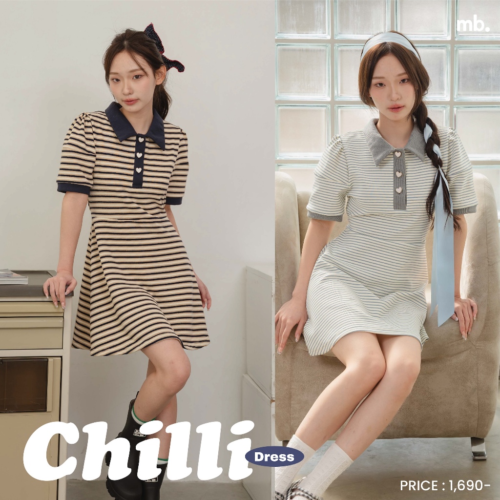 Chilli Dress - Mandarin Blue