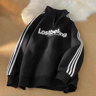 M-2XL เสื้อกันหนาวแขนยาว ผู้ชาย มี 3 สี ดำ นำ้ตาล ครีม