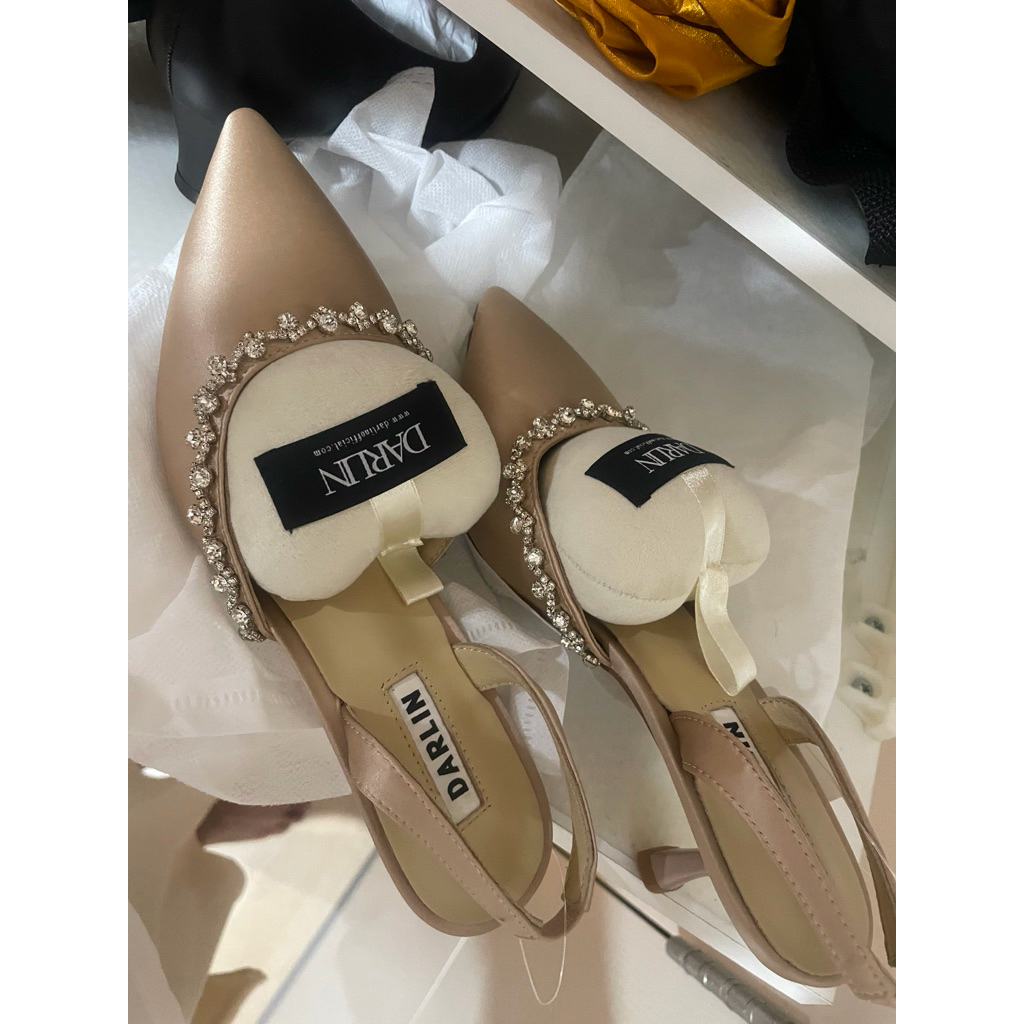 รองเท้าส้นสูง Darlin (SAMPLE) 2 INCHES BEIGE SLINGBACK ไซส์36