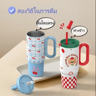 ฟางถ้วยเก็บควาร้อน316 สแตนเลสพร้อมหลอด750มลแก้วเก็บความเย็นสีมาการองจุขนาดใหญ่แก้วเก็บความเย็น