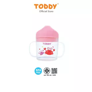 TODDY ทอดดี้ ถ้วยหัดดื่ม แก้วหัดดื่ม ถ้วยน้ำเด็ก แบบใส (ชมพู / ฟ้า)