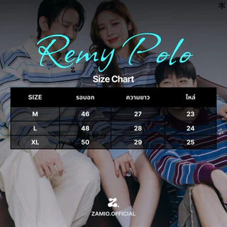 ZAMIO Remy polo เสื้อโปโลแขนยาวลายทางทรง oversize
