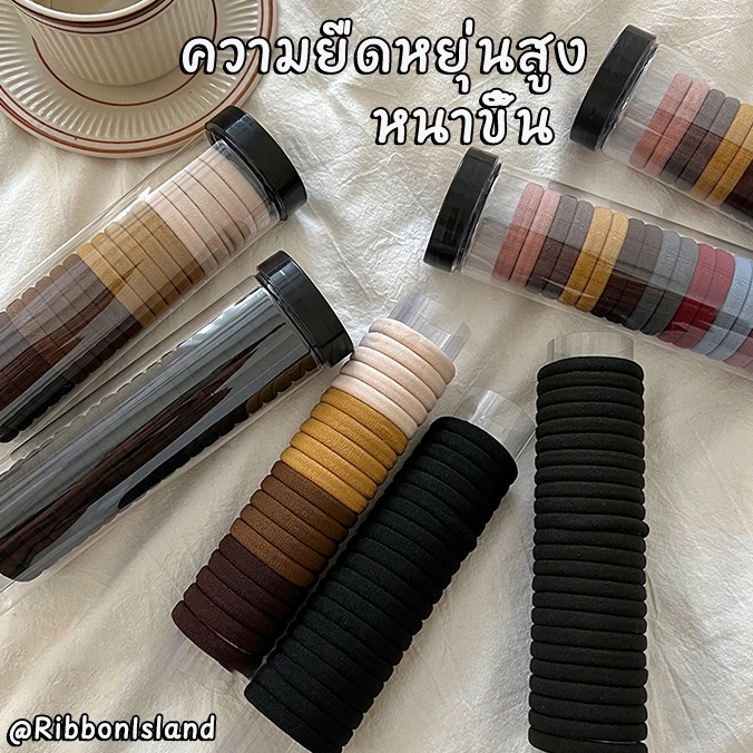 ยางรัดผม แหวนผม ins แหวนผม บรรจุภัณฑ์แบบถัง แฟชั่น ความยืดหยุ่นสูง สีพาสเทล หนาขึ้น เหมาะสำหรับผู้หญิง ส่งเร็ว