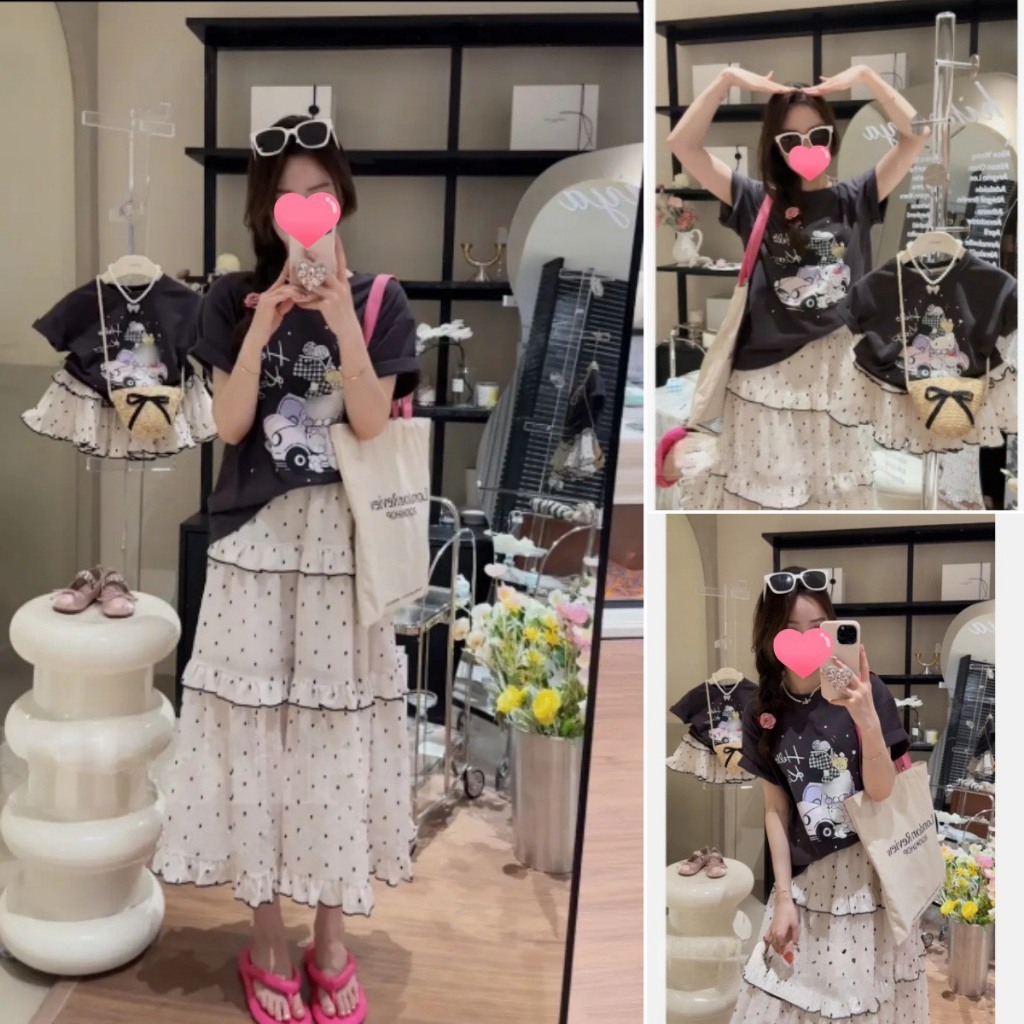 พร้อมส่ง ฬ87-ฬ88 7238 แม่ลูกลายจุด