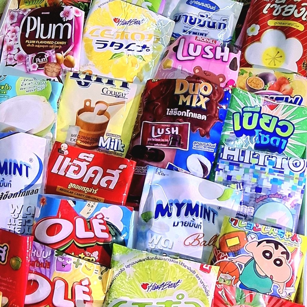 ลูกอมคละรส คละแบบ 1 กิโลกรัม (จุ 300-500 เม็ด ขึ้นอยู่กับขนาดและน้ำหนักของลูกอม)