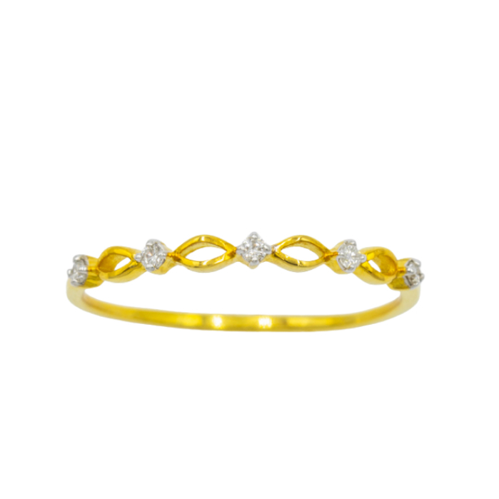Happy Jewelry แหวนเพชร5เม็ด สลับมาคี แหวนเพชร แหวนทองเพชรแท้ ทองแท้ 37.5% (9K) ME028