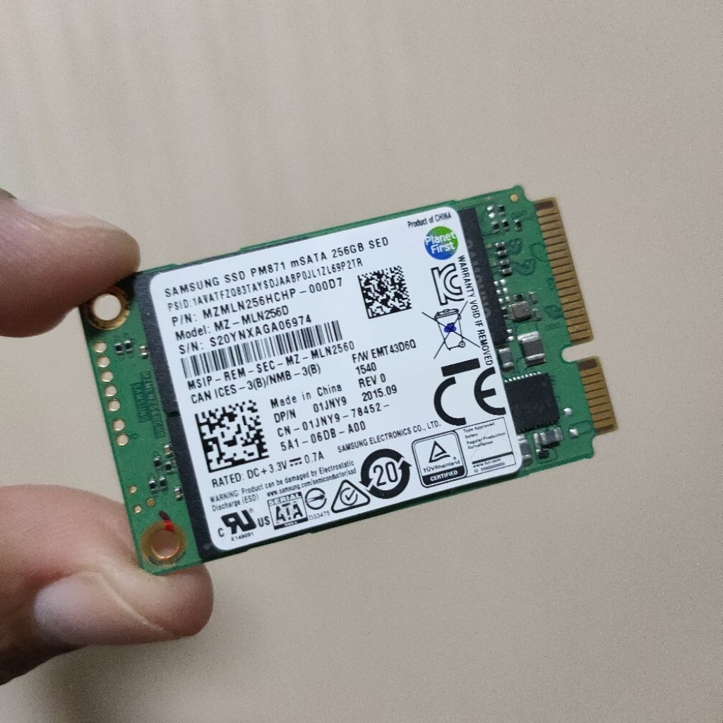 mSATA SSD 256,512gb มือสอง
