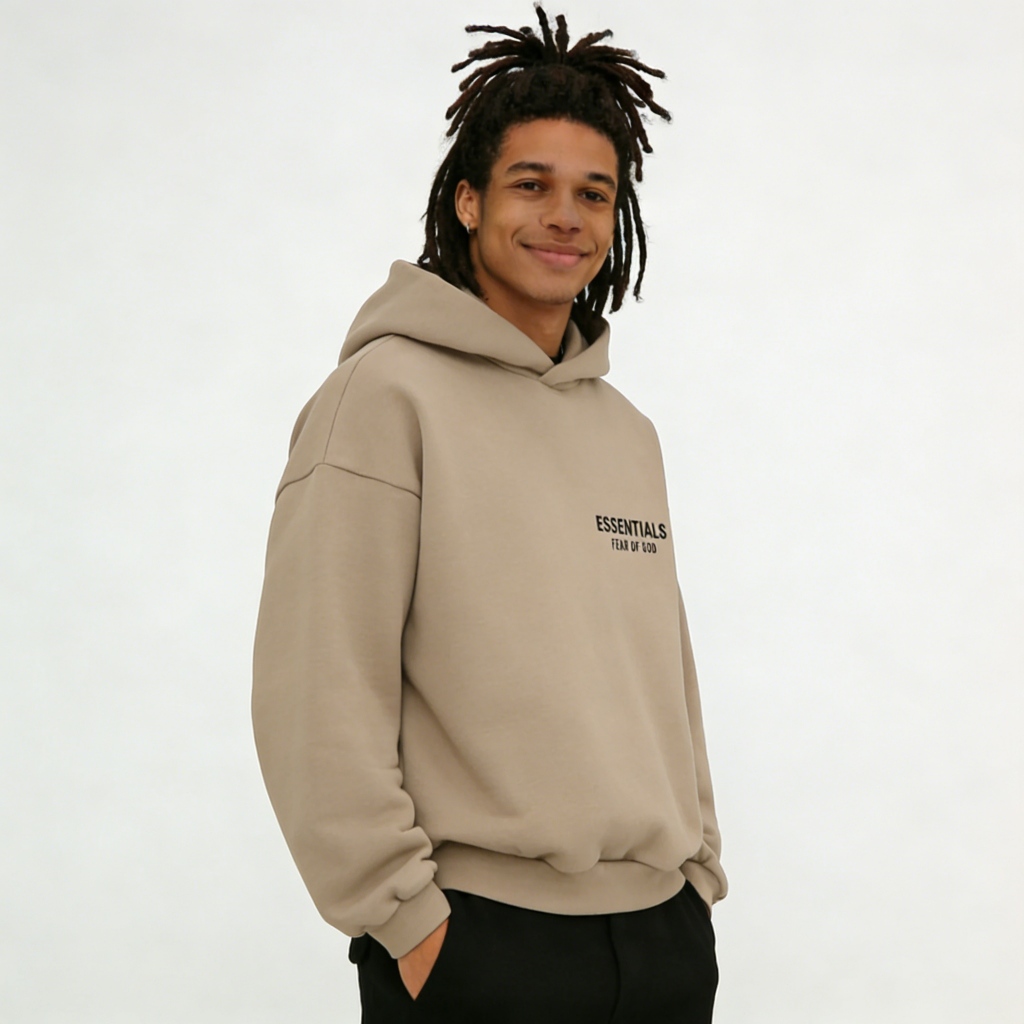 【ของแท้ 】ฮู้ดี้แบบ-Unisex Heather Gray Fear of God Essentials Hoodie FOG(FW24)มีสินค้าในสต๊อก - รูปที่ 4