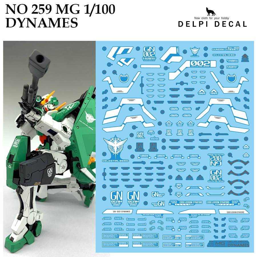 ดีคอลน้ำ [DELPI] 259 MG 1/100 DYNAMES / DYNAMES TRANS-AM GUNDAQM WATER SLIDE DECAL