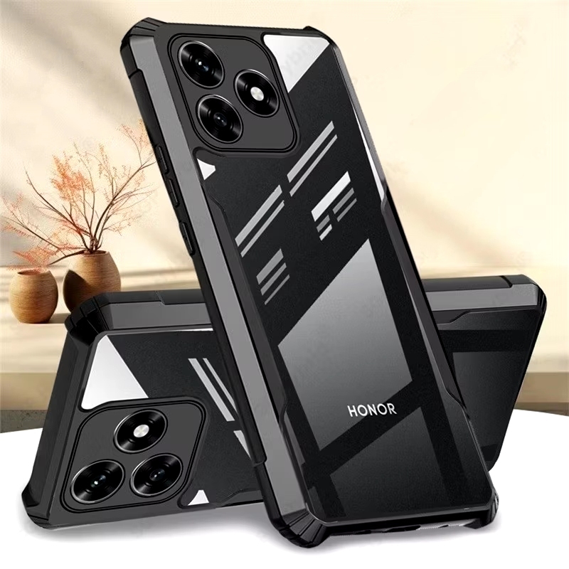 Honor X5c/Honor X5c Plus(ส่งในไทย)เคสกันกระแทกขอบสีหลังใสHONOR X5c Plus/HONOR X5cตรงรุ่น