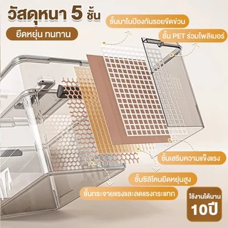Organixo กล่องเก็บของ พลาสติกใส PET แข็งแรง มีฝาและหูจับ แบบใสพิเศษ ความจุใหญ่ แบ่งช่องได้ กันฝุ่น กันชื้น