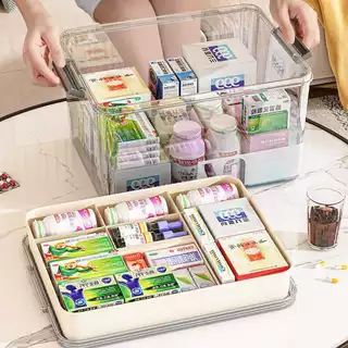 Organixo กล่องเก็บของ พลาสติกใส PET แข็งแรง มีฝาและหูจับ แบบใสพิเศษ ความจุใหญ่ แบ่งช่องได้ กันฝุ่น กันชื้น