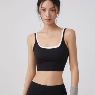 GymHub เสื้อกีฬาหน้าตัดทรงสปอร์ตบรา สายเดี่ยวบางเซ็กซี่ ชุดโยคะเสื้อกล้ามสำหรับวิ่ง ออกกำลังกาย และฝึกซ้อม