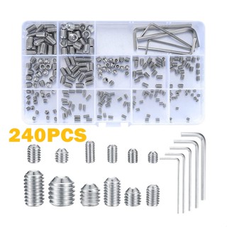 ชุดสกรู หัวสกรู หัวหกเหลี่ยมชุดซ็อกเก็ต M3-M8 HEX ประแจสแตนเ…