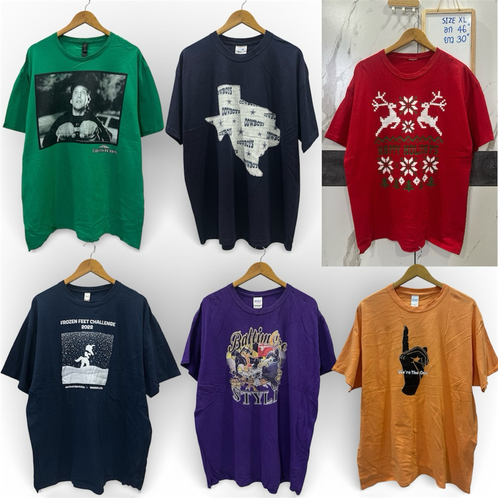 sell 📍เสื้อยืด โอเวอร์ไซส์ oversize Size XL อก 46”-54” งานมือสองเกรด A