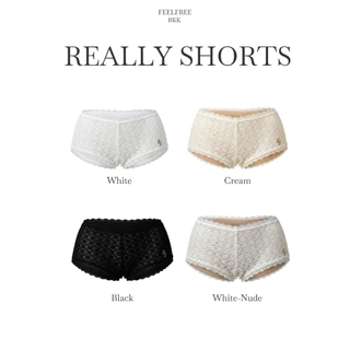 Really short 390.- กางเกงขาสั้นลำลอง ดีไซน์สวย เอวต่ำ ผลิตโดยใช้ผ้าลูกไม้ใส่ซับในทั้งตัวอย่างดี ใส่สบาย
