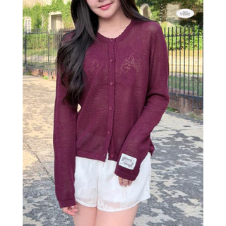 villie Lapin Cardigan เสื้อคาร์ดิแกนผ้าถักลายกระต่ายในสวนดอกไม้