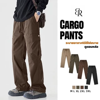 B&R กางเกงขายาวผู้ชาย Cargo pants การออกแบบกระเป๋าหลาย ระบายอากาศได้สะดวกสบาย หล่อ