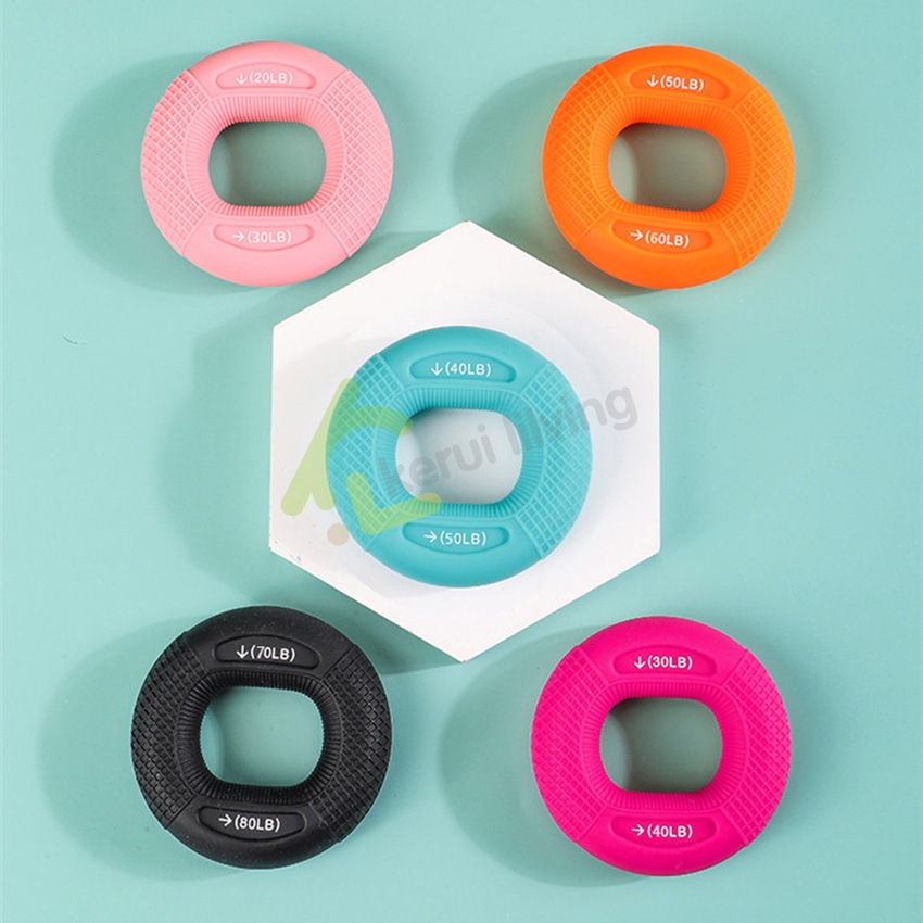 Korix เครื่องบริหารมือ ออกกำลังกายมือ Hand Grip Rings ยางยืดบริหารมือ 20-80 LB ซิลิโคนบีบมือ - รูปที่ 6