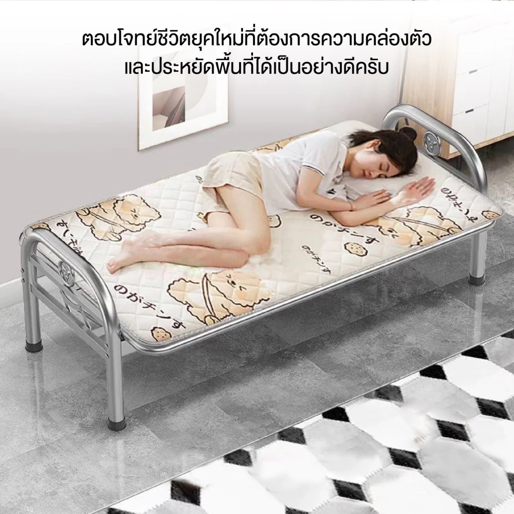[2ใน1] เตียงโซฟาพับได้ โซฟาเตียงพับสแตนเลส เตียงพับได้ สแตนเลส 304 ปรับเป็นเตียงได้ โซฟาปรับนอน โซฟาเตียงนอน โซฟานอกบ้าน รูปที่ 8